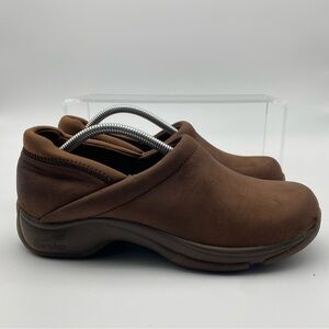 Dansko Women Size 37 (US 6.5) Clogs Brown Leather Slip On Shoes Chunky Comfort